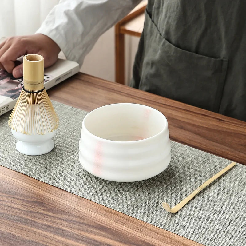4pcs/Set Teh Set Teh Jepang Set Matcha Kocok sendok teh sendok teh mangkuk kocok teh matcha teh set aksesoris bambu