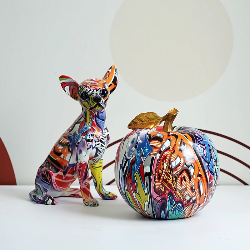 SAAKAR RÉSIN GRAFFITI DÉCORIRES DE POMPE Figurines Colorful Fruit Artisanat Interior Modern Decor Object Object Room Collections
