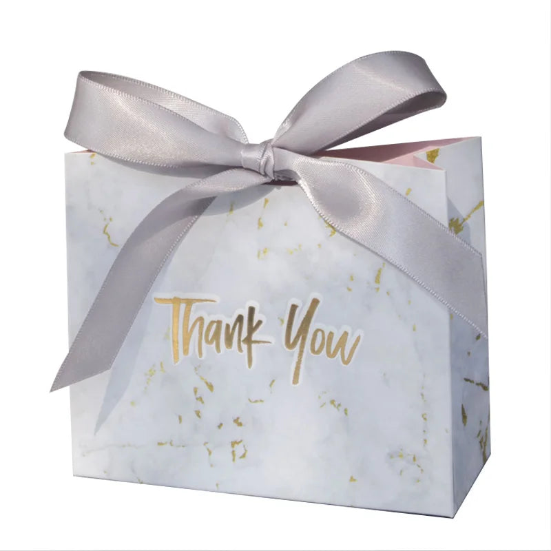 Gift Bags Packaging Creative Mini Grey Marble Paper Bag For Party Baby Shower Chocolate Bag Packaging Wedding Favours Box