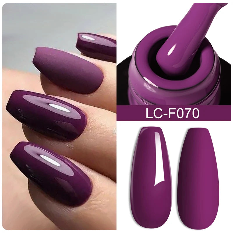 LILYCUTE Dark Brown Gel Nail Polish Autumn Winter Chocolate Wine Red Caramel Color Series For Manicure Nails Art Gel Varnish