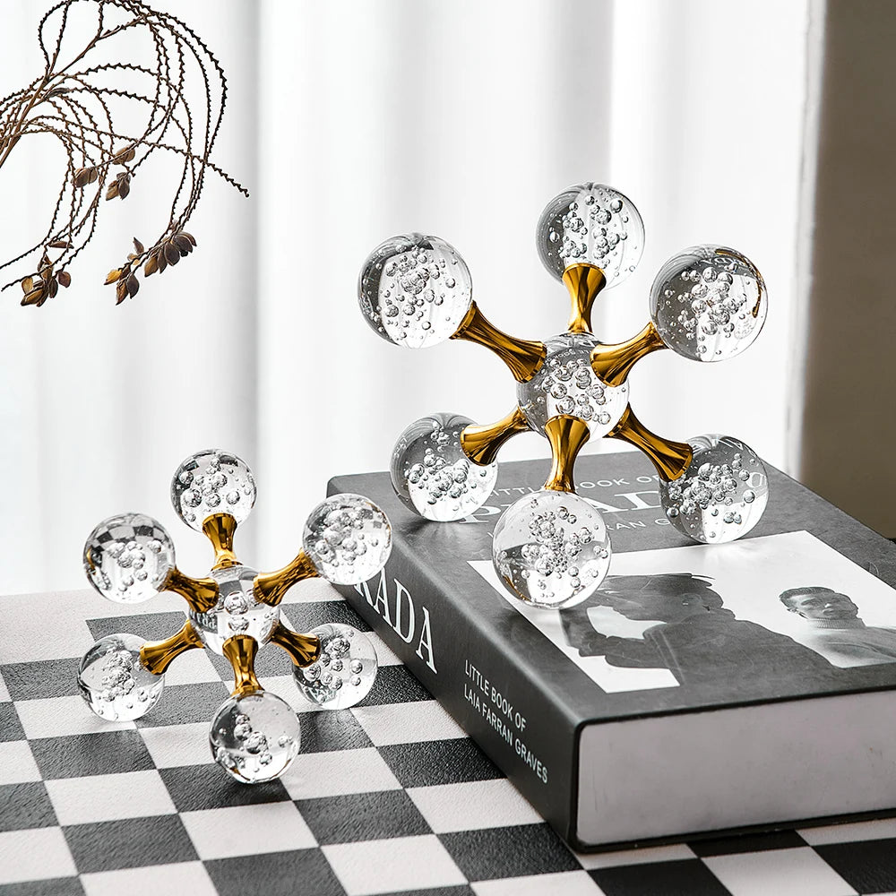 Decorazione moderna del tavolo creativo arte creativa a sfera di cristallo leggero soggiorno di lusso soggiorno decorazione di mobili da vino