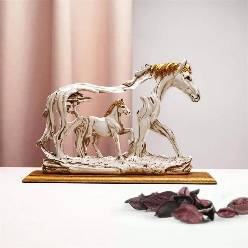 تمثال حيواني خفيف الوزن، تمثال حصان صغير الحجم، ملحق زخرفي لطيف من الراتنج الهندي، تمثال حصان راكض