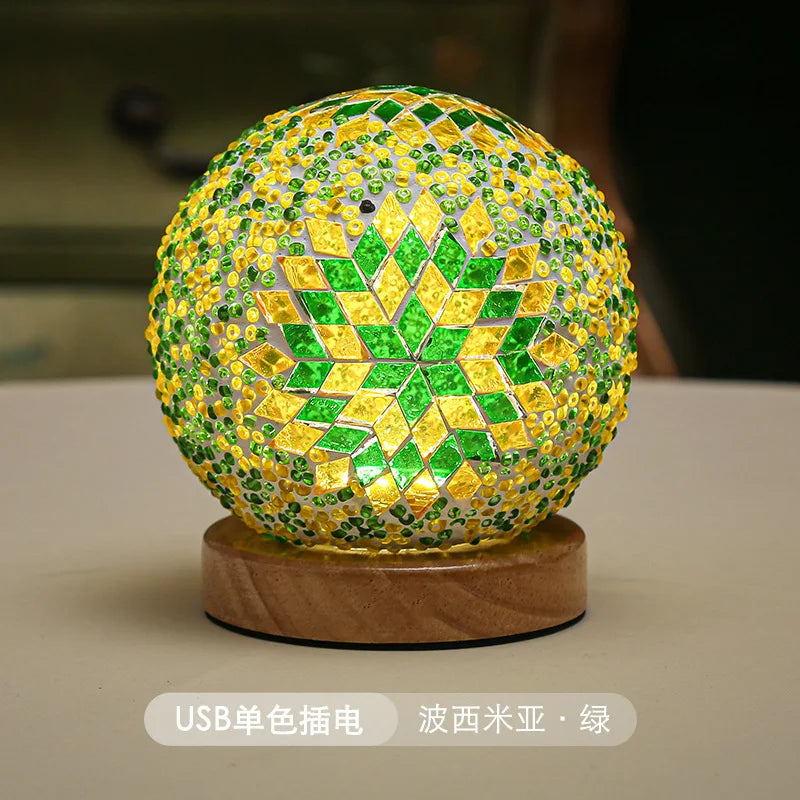 Creative Artistic Bohemia Light Funny Shocking Manual Mosaic Decoration Lamp USB Atmosphere Light Electronic Candle For Room