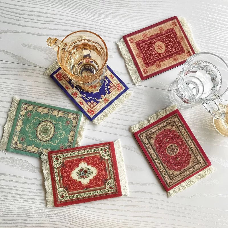 Ručně vyráběná česní střapcová stolní rohož ins persian retro non -skluzu jídelní stůl rohož Kitchen Accessories Dekorace Home Pad Coaster