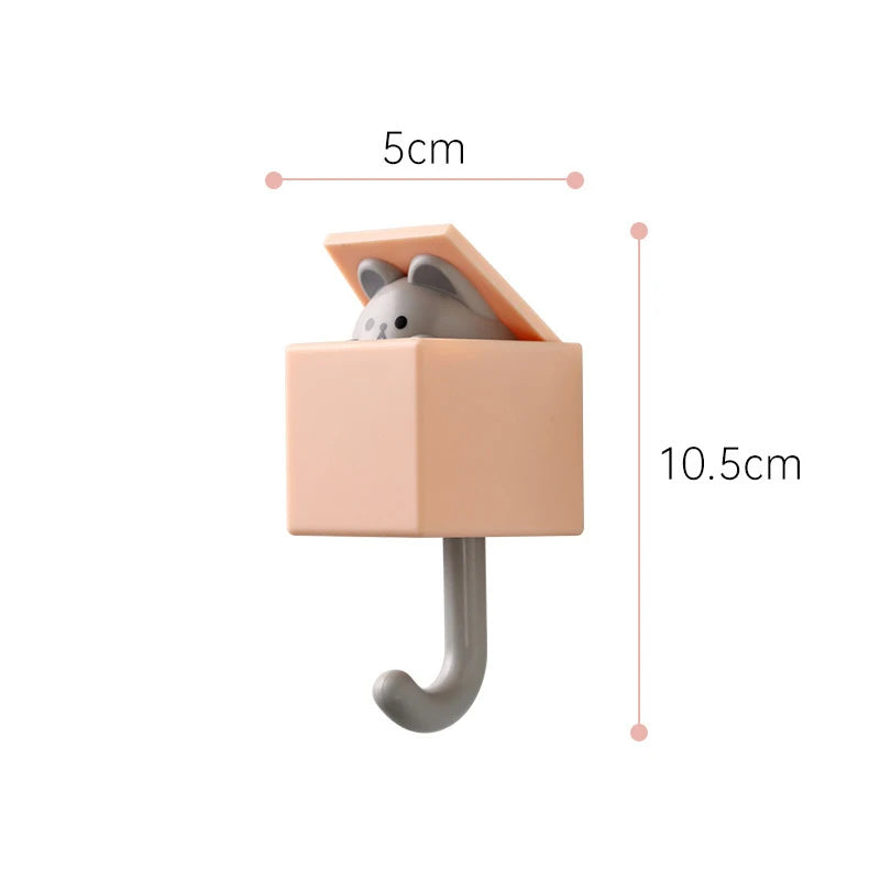 Cartoon Cat Hook zelfklevende slaapkamerdeur deur hangers haken haken sleutel paraplu handdoek dop rek muur dierendecoratie rek