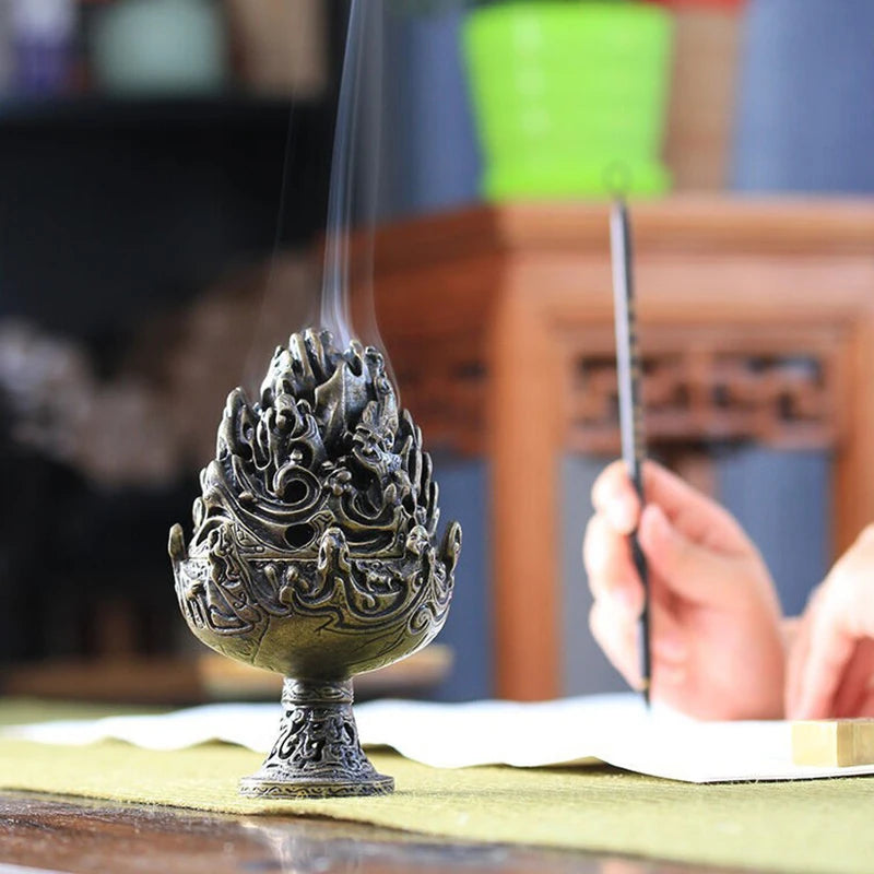 Paduan Mini Boshan Incense Burner Rumah Cina Kuno Dekorasi Dalam Ruangan Sandalwood Stick Cense Holder Desk Ornamen