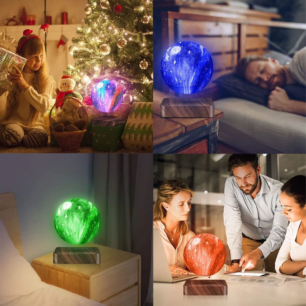 16 Colors 3D Engraving Rotating Moon Lamp Smart Touch Sensor Magnetic Levitating Moon Table lamp With Remote Control Home Decor