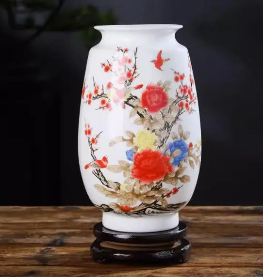 Jingdezhen keramisk vas vintage kinesiska traditionella vaser hem dekoration djur vas fina smidiga ytmöbler artiklar