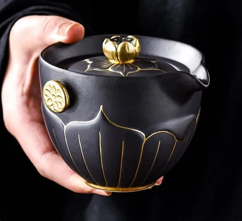 220 ml de antiguidade de cerâmica mestre copo chinês portátil gaiwan acessórios de chá personalizados