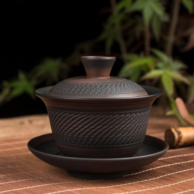 JiansUi Purple Pottery Gaiwan Ceramic Handmade Handmade Kung Fu Tea Set Thé Bowl Bowl Tasse Ta Cérémonie de thé Maker