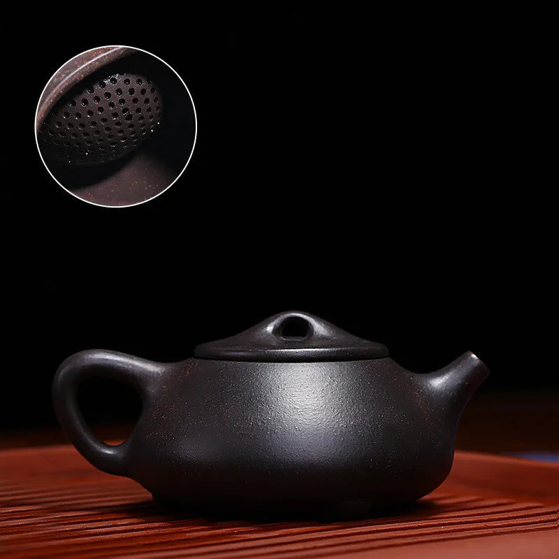 220ml Chinese Yixing Teaware Stone Scoop Tea Pot Handmade Tea set Tea Set Wine Set Black Zhu mud Customized high-end gifts