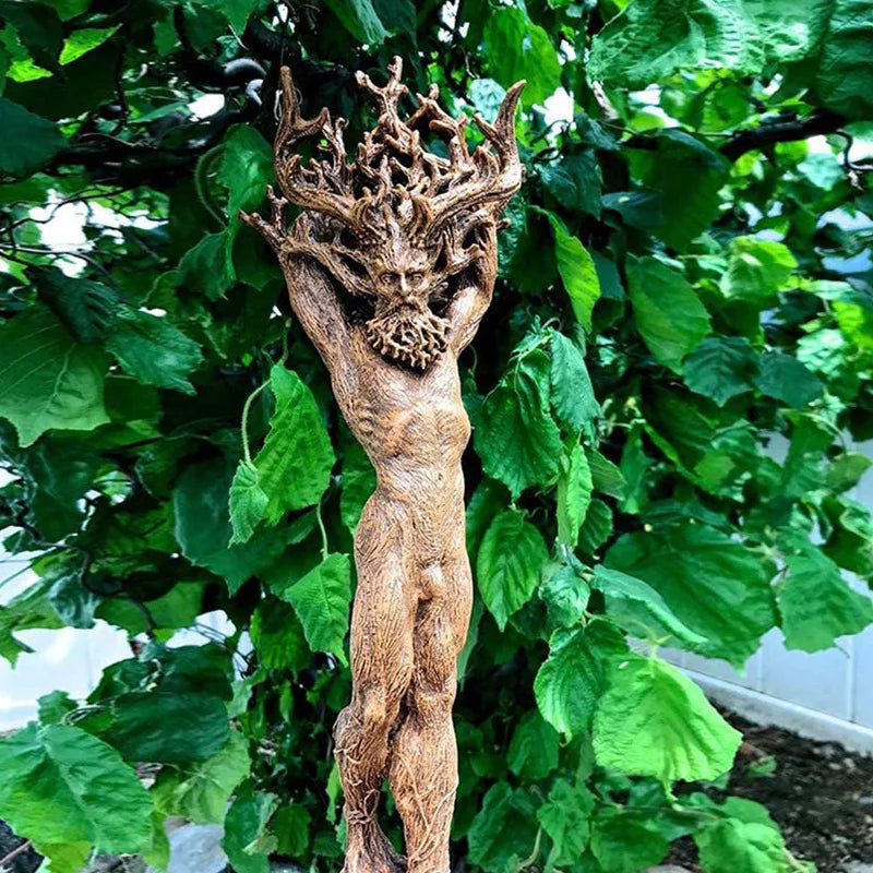 Orman tanrıçası heykel reçine dekorasyon bahçesi el sanatları dekorasyon ev yaratıcı heykel ağacı tanrı dekorasyon bahçesi heykelleri