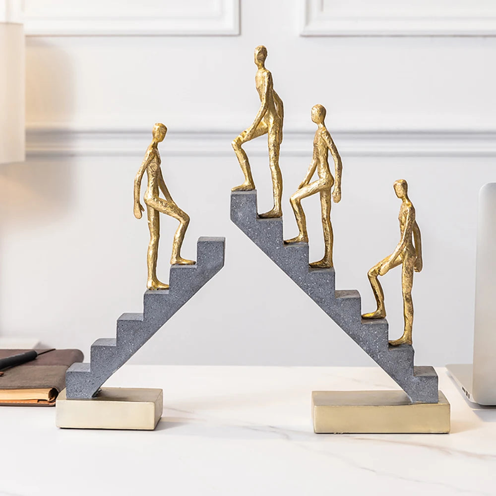 Reçine Merdiven Karakter Süsleri Tırmanıyor Yaratıcı sanatsal tasarım modern ev ofis oturma odası masası dekorasyon hediyesi