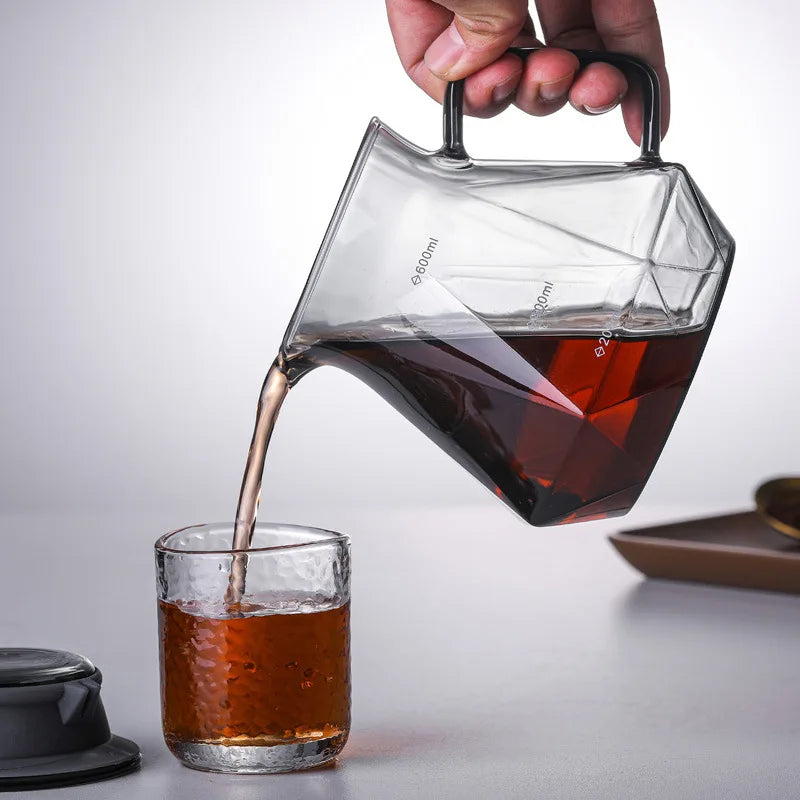 Glazen diamant koffiepot delen Pot Filterbeker Set huishouden met hand gebrouwen giet over glazen makers server druppel rokerig grijs