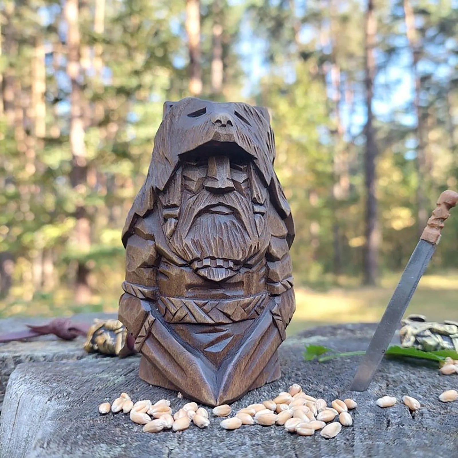Odin Thor Tyr Ulfhednar Norse Pagan Resin Patung Viking Nordic Pagan Resin Ornaments Seni untuk Rumah Dekorasi Taman Luar Ruang