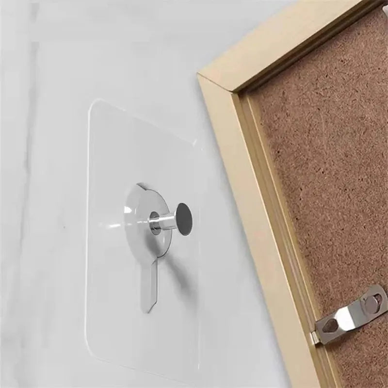 6pcs PVC sterke lijmnagels haken poster naadloze muur haak waterdichte duurzame transparante keuken badkamer schroef hanger hanger
