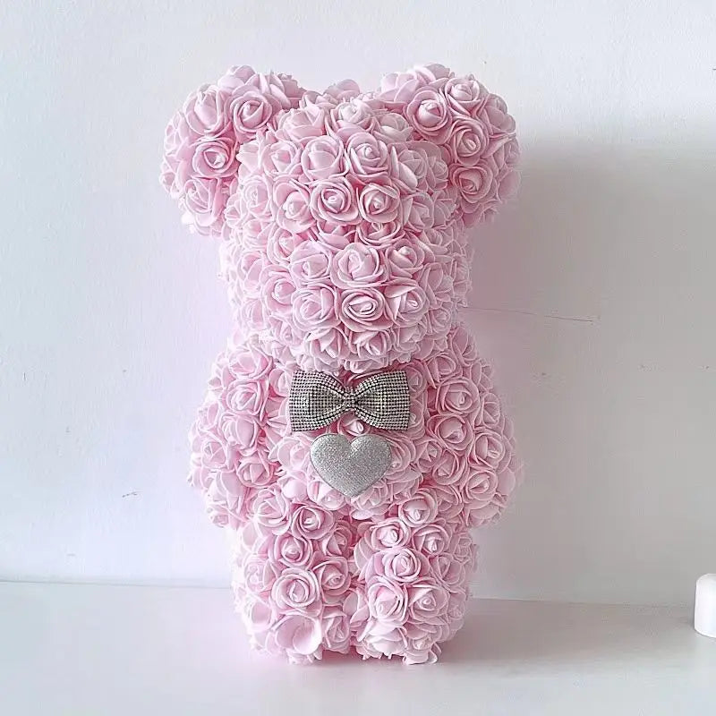 2023 násilný růžový medvěda umělá květina Rose Rose medvídka pro dívky ženy Valentýna svatba narozeniny vánoční dárek matka