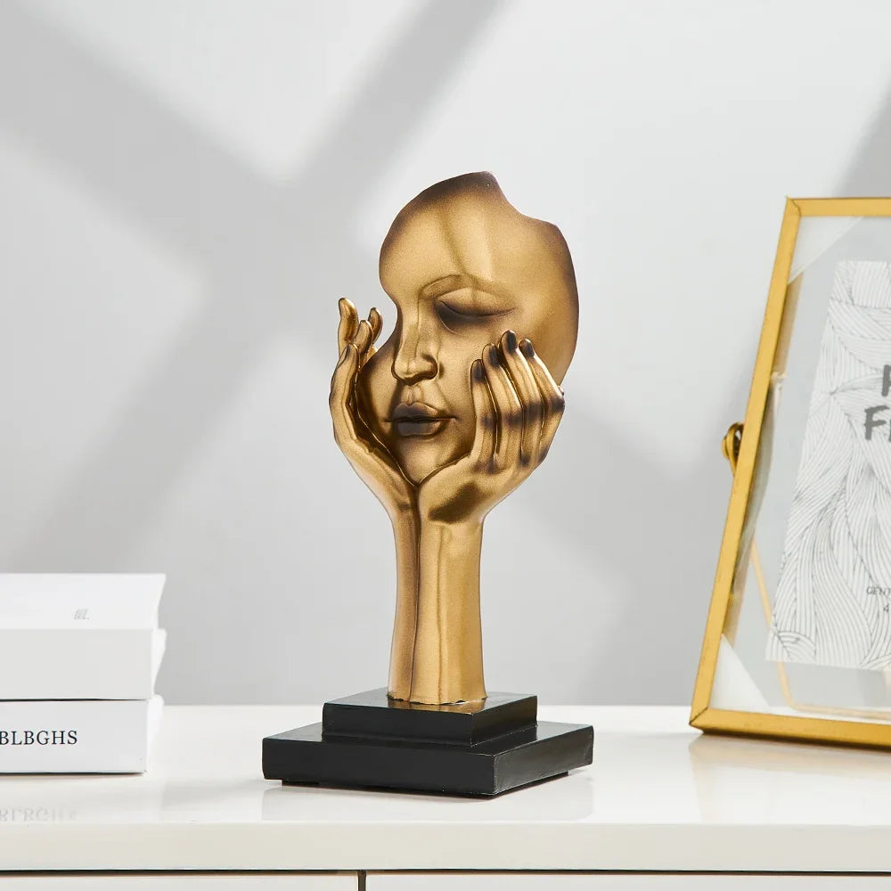 Nordic Style Abstract Face Figur Lovers Statue Skulpturer & figurer Dekoration Home Desktop Artistic Living Room til interiør