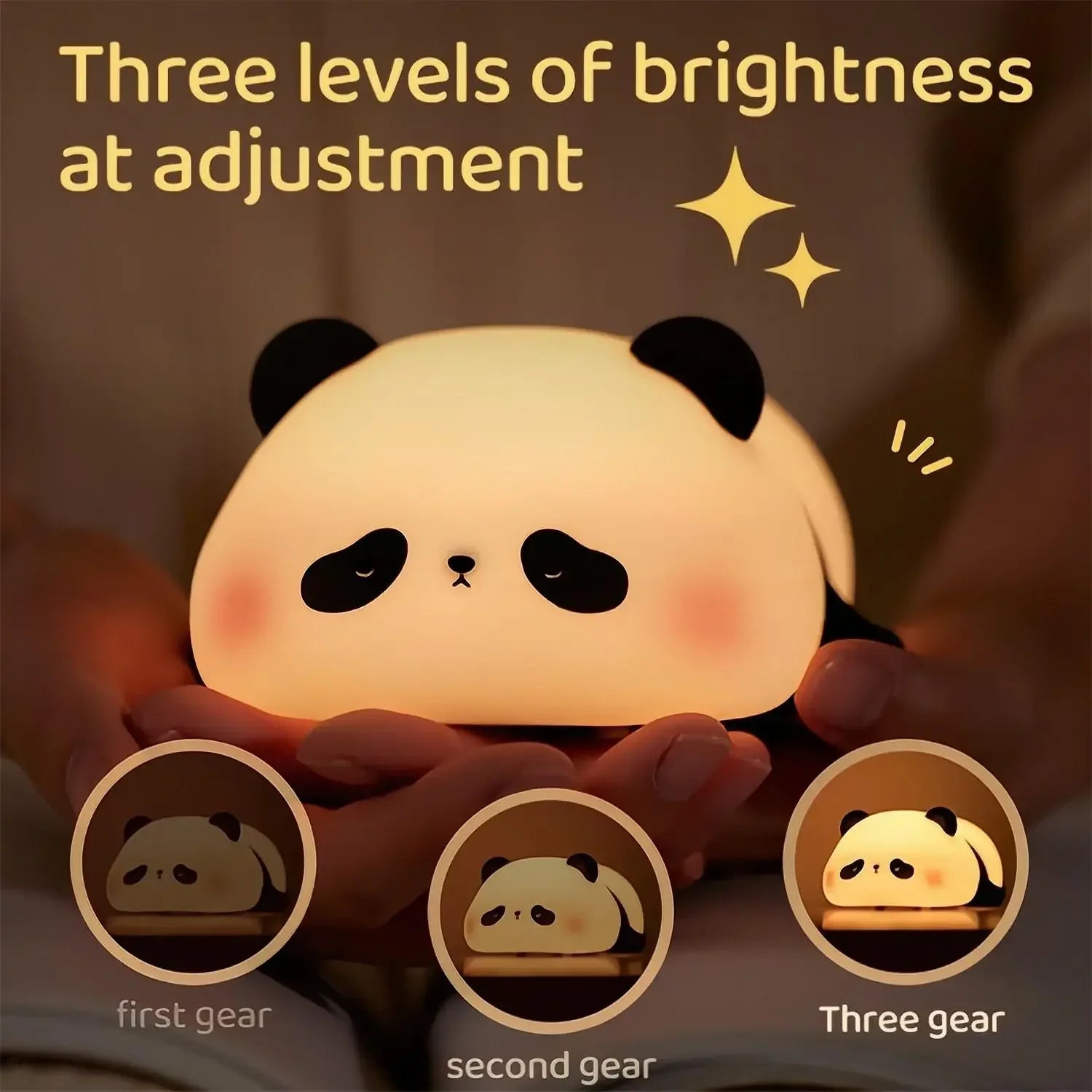 LED süße Schaf -Nacht -Licht USB Silicon Nachtlampe wiederaufladbare Touchsensor Nachtlicht Panda Kaninchenlampe für Kinder Schlafzimmer Dekor