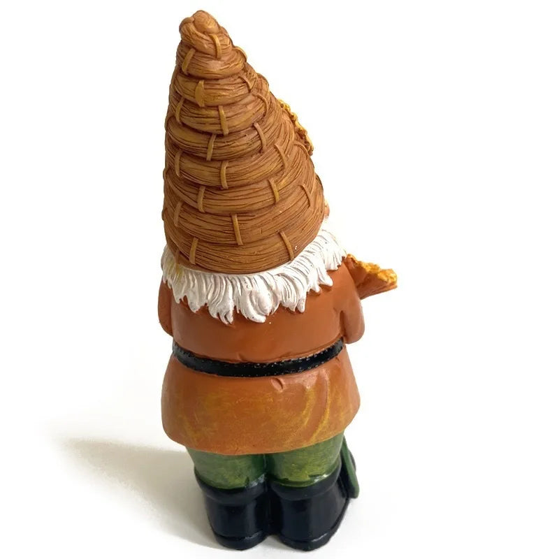 1pc Man Fat Sunflower Gnome Dwarf Garden Resina Estátua Ornamento