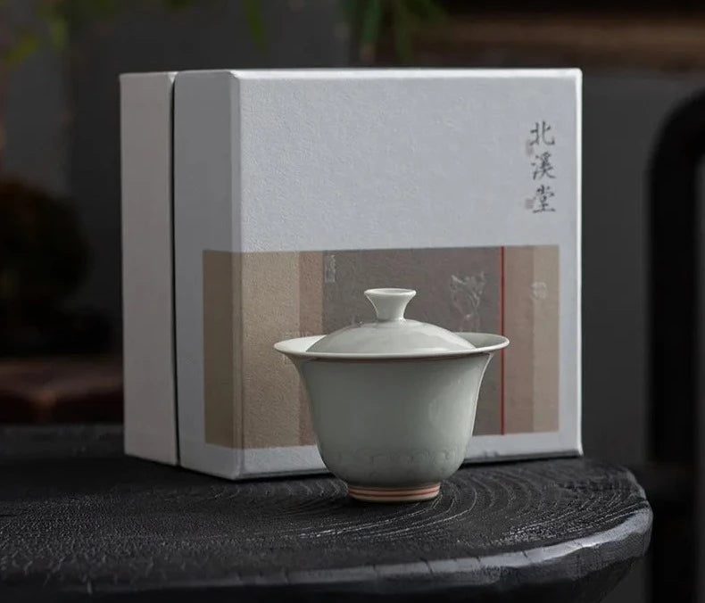 150 ml Antique Pflanze Holz grau Keramik Gaiwan Antike Tee Tureen Haushalts Tee Maker Cover Bowl Cafes Accessoires Dekoration