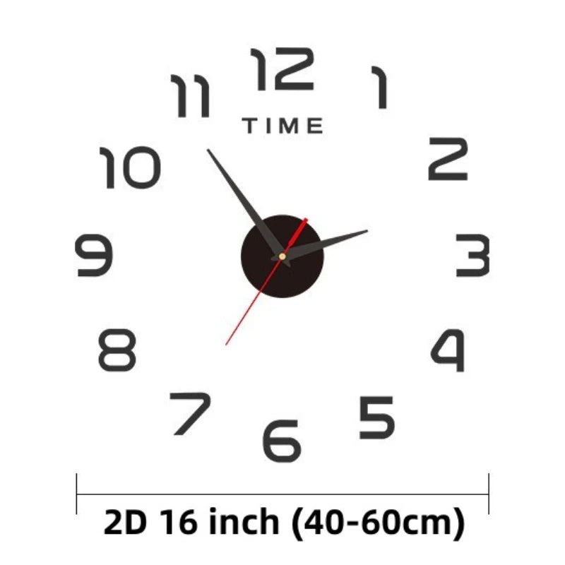 2023 design moderno orologio da parete grande orologio da parete 3d fai -da -te orologi di moda orologi di moda adesivi a specchio acrilico soggiorno decorazioni per la casa horloge