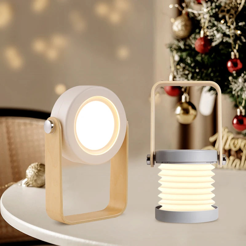 Handle in legno creativo Lettura a LED a LED di ricarica di ricarica di ricarica lampada per lettura lanterna portatile lampada in legno creativo Handl in legno