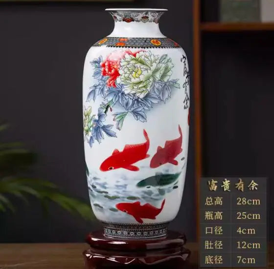 Jingdezhen keramik vas vintage vas tradisional vas tradisional rumah hewan vas hewan halus perabotan perabotan permukaan halus