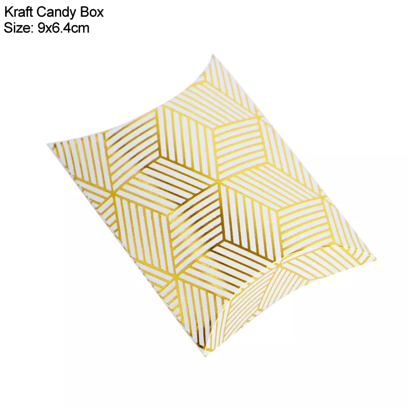 10/20/30kpl tyynykarkkien laatikko Kraft Paper Joululahjapakkauslaatikot Candy Bags Wedding Favors Syntymäpäiväjuhlat