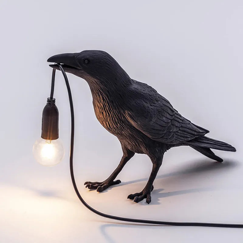 Résine chanceux Bird Crow Mall Lampe table lampe de table de nuit légère de chambre à coucher de chambre à coucher de lit de chambre à coucher