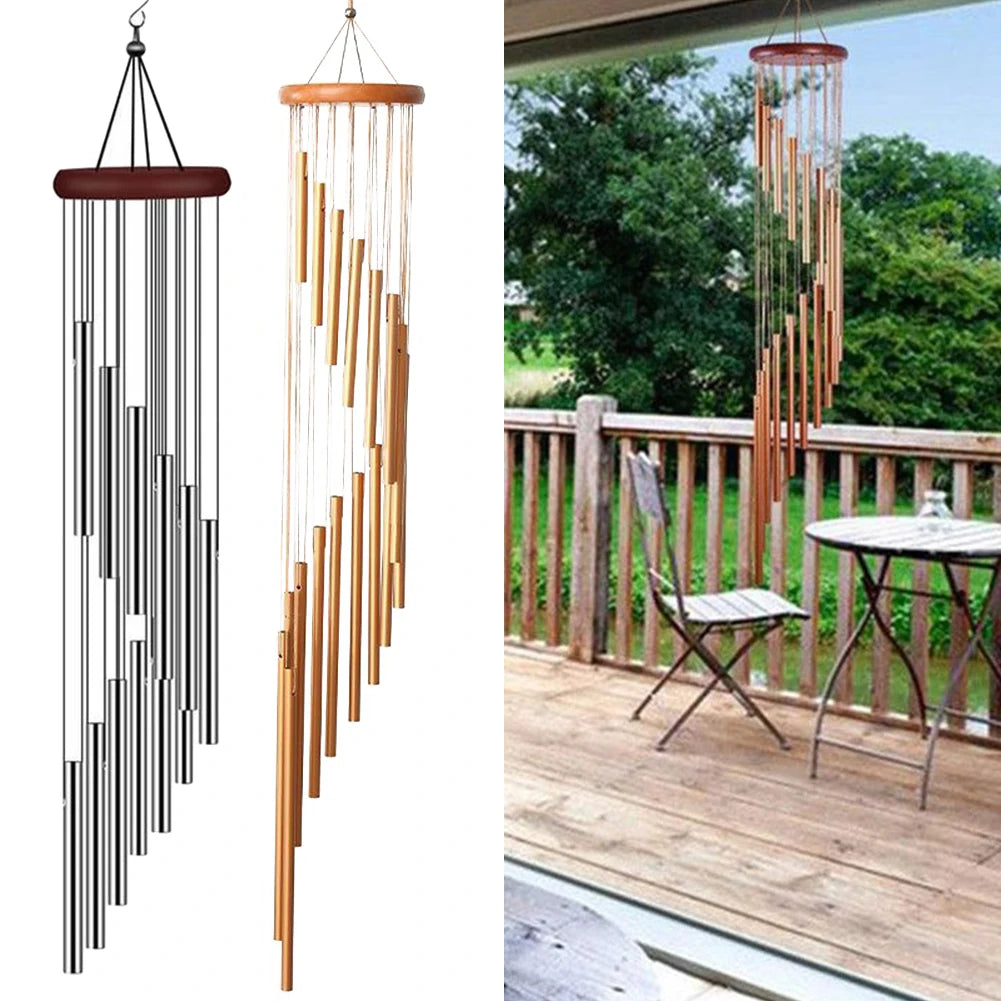12 Tubes Wind Chimes Pendant Aluminum Tube Wind Chimes Bells Balcony Outdoor Yard Garden Home Decoration Multiple styles