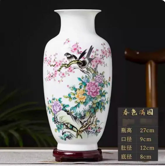 Jingdezhen Keramik Vase Vintage Chinesische traditionelle Vasen Home Dekoration Tier Vase feine glatte Oberfläche Einrichtung von Artikeln
