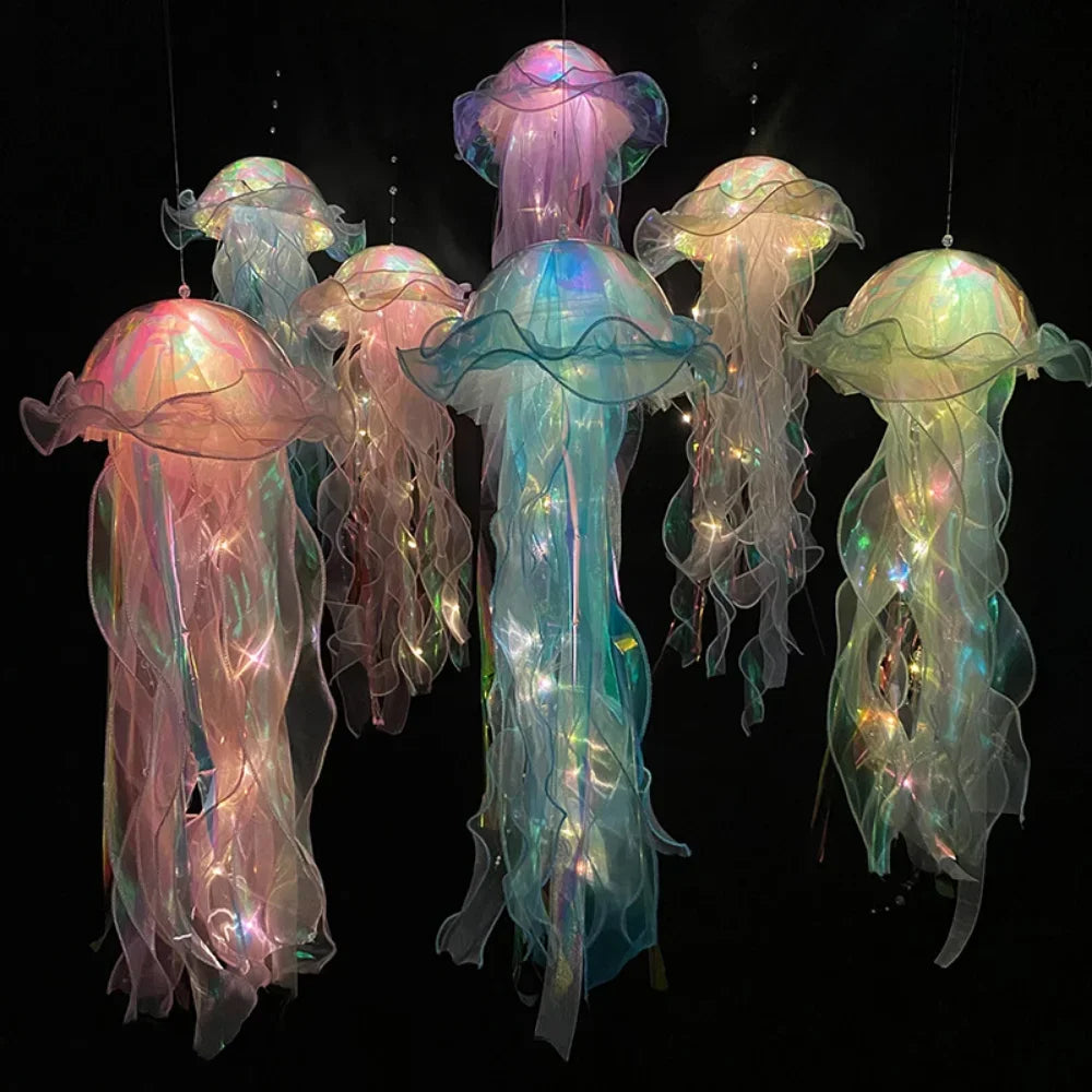 Jellyfish Lamp, Portable Flower Lamp, Girl Room Atmosphere Decoration Lamp, Bedroom Night Lamp, Home Decoration