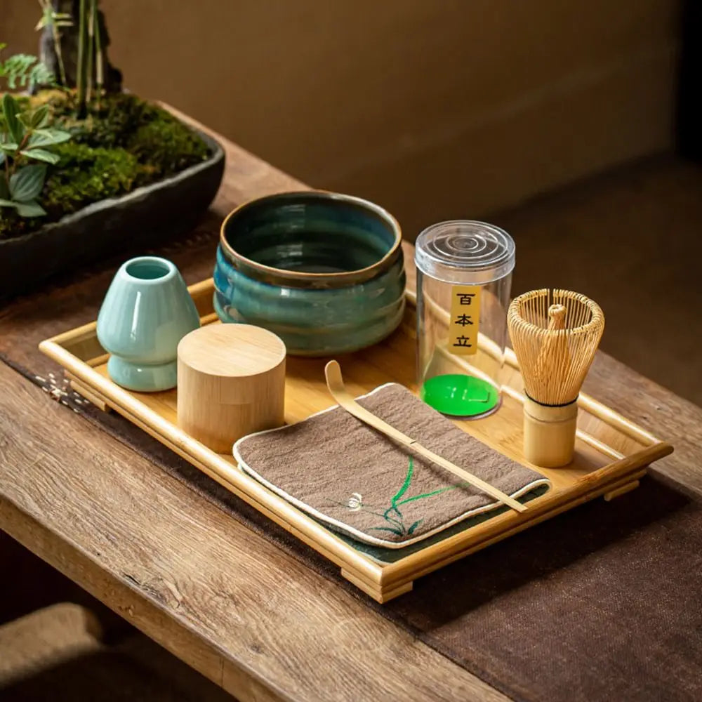 Set da tè giapponese matcha marrone chiaro tè verde whisk in polvere di bambù utili pennello cucina matcha tè utensili accessori in bambù