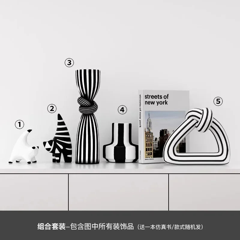 Nordic Style High-end Simple Abstract Art Ornaments TV Cabinet Wine Cabinet Desktop Decoration Combination Choose Gift Giving