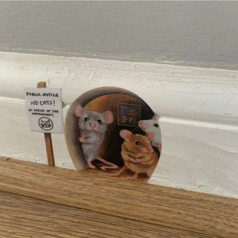 Adesivos de parede de buraco de mouse engraçado quarto decoração de rodapé da cozinha decoração de parede de vinil 3D decalques de parede de vinil Diy rato de rato animal artes murais
