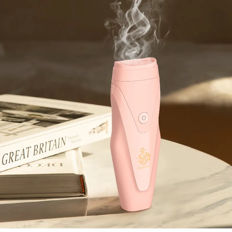 Arabisk røgelsesbrænder elektronisk bærbar kam bakhoor brænder muslimsk dukhoon aroma diffusor USB genopladelig oud brændende indehaver