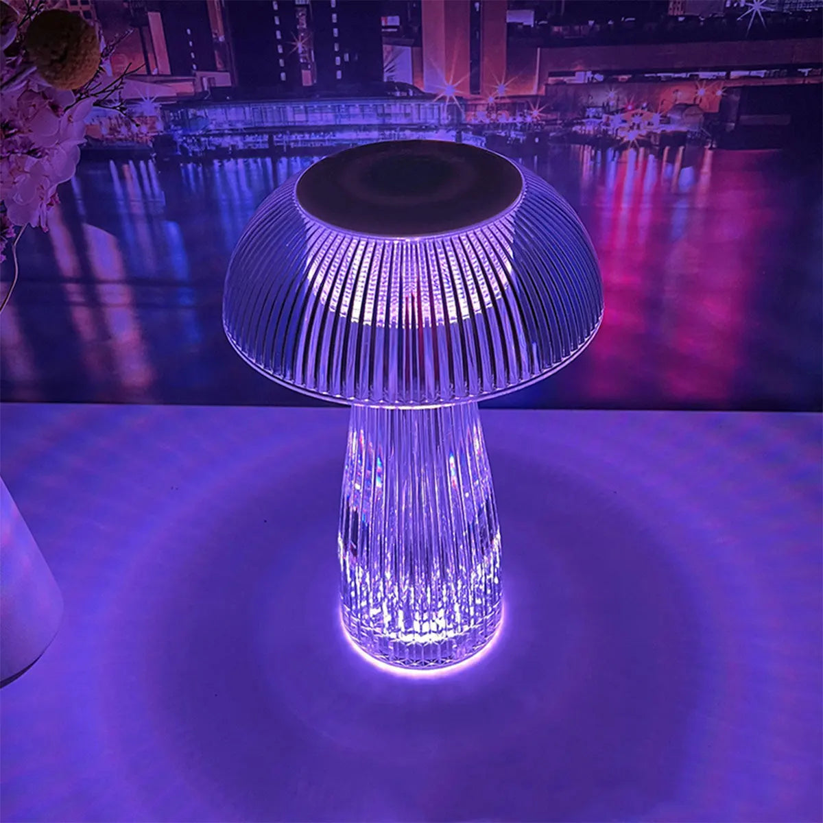 크리스탈 버섯 야간 조명 LED 버섯 참신 램프 앰비언트 라이트 라이트 충전 침실 침대 옆 램프 홈 장식
