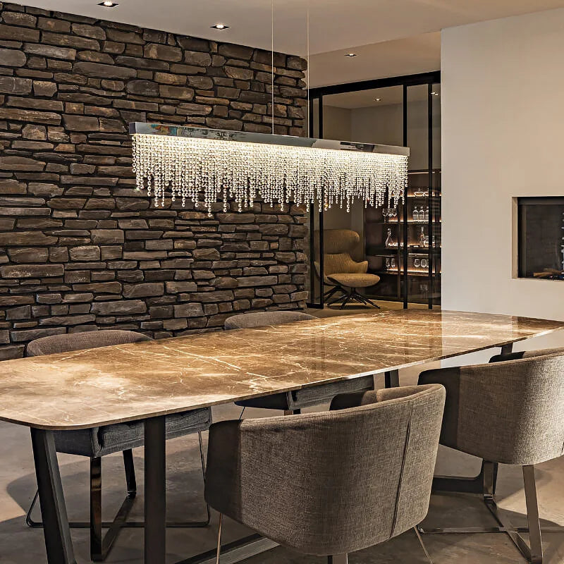 Cucina moderna Isola Crystal Crystal Luxury Dining Room Lamping Light Set Decorazioni per la casa oro/nero