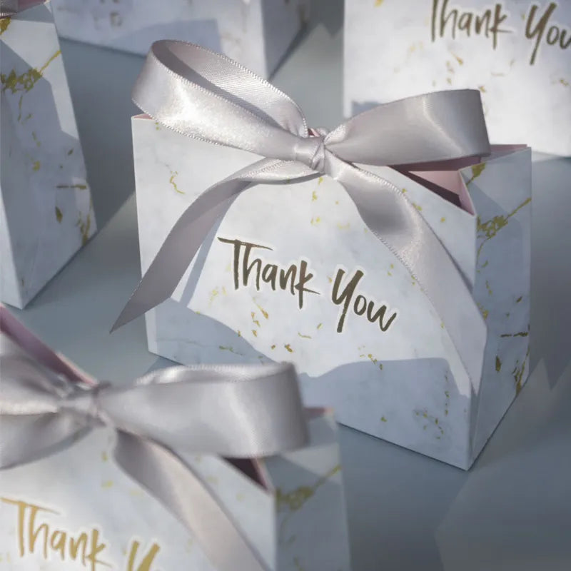 Geschenktüten Verpackung kreativer Mini grauer Marmor Papiertüte für Party Babyparty -Schokoladenbeutel Verpackung Hochzeit Gefälligkeiten Box