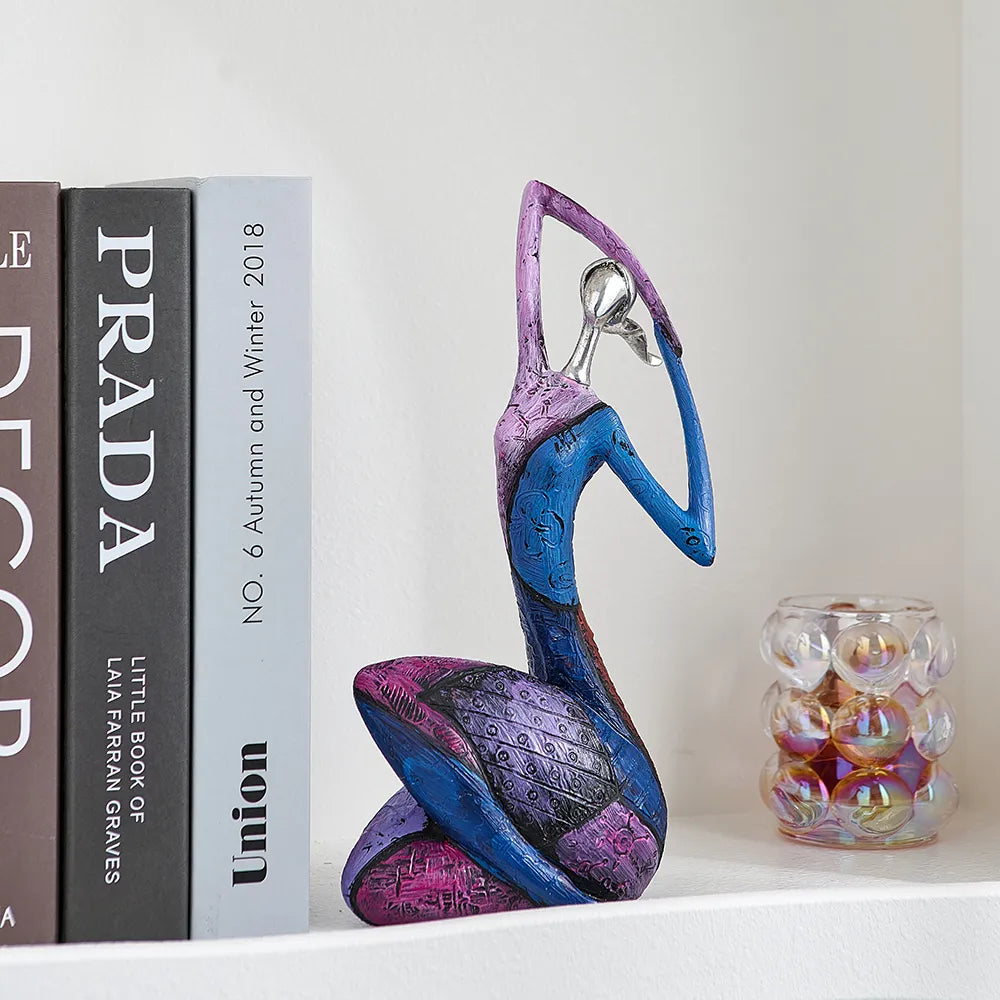 Resin Abstract Art Figure Creative Sculpture Girl Ornaments Modern Artistic Design Home Office Wine Cabinet TV Cabinet Decor