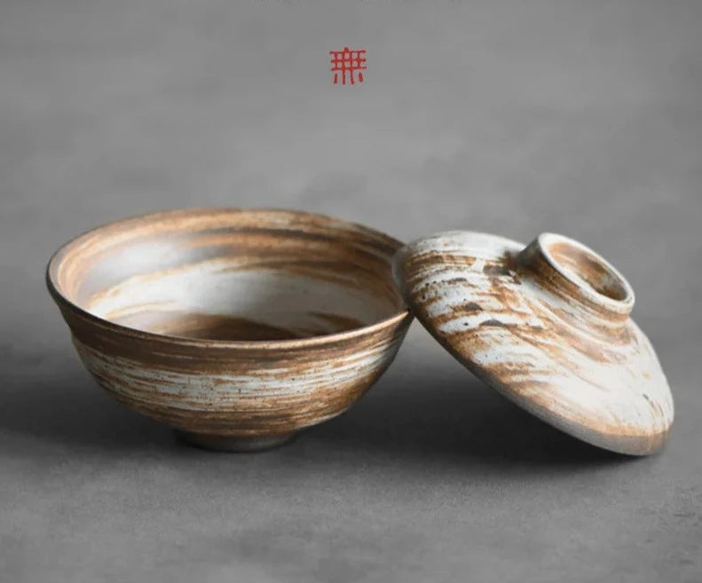 110ml japanilainen karkea keramiikka käsintehty Gaiwan käsintehty pieni tee Tureen Tea Brewing Cover Bowl Drinkware -tarvikkeet koristeet