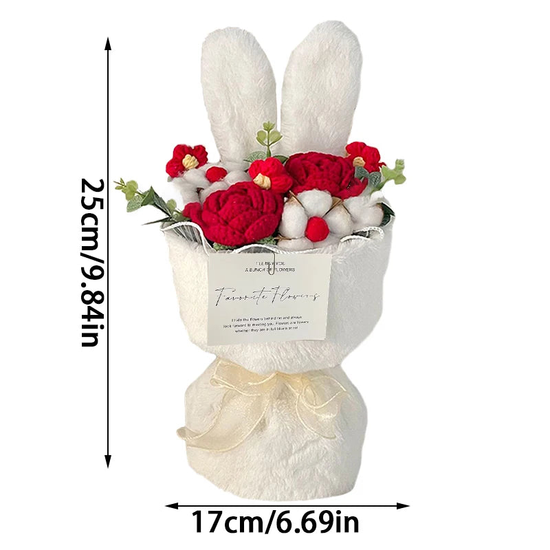 Nuove orecchie di coniglio simpatiche magnificate rose artificiali ROSE FLOORE GIOCO DI FLOORE Set per il compleanno del matrimonio Regalo per la mamma per la festa di San Valentino