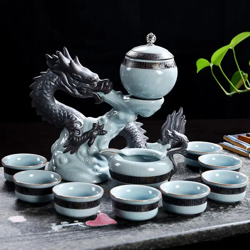 Juego de té de dragón chino Kung Fu Té de té de hueso Tetera y taza de té de té Té de viaje para regalo de Navidad