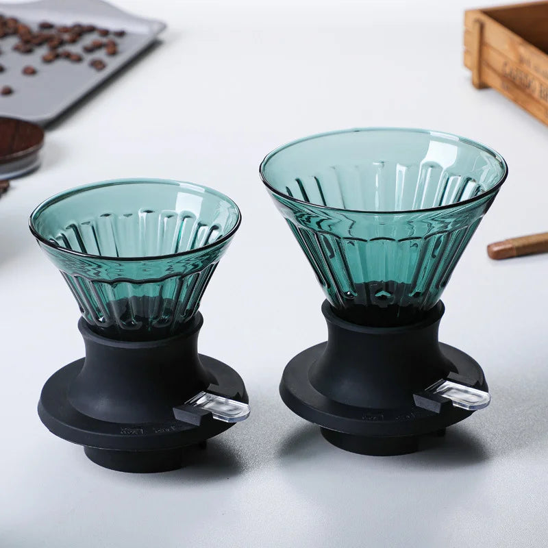 Kahvinsuodatin kuppi lasi tiputustyyppinen käsin kytketty kahvisuodatin Potin suodatin Paper V -muotoinen tiputusjohtolaite kahvilisävarusteet