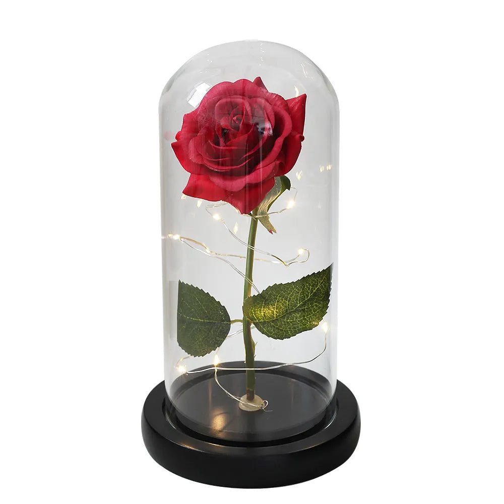 Envío de envío Galaxy Rose Flores artificiales Beauty and the Beast Rose Boda Decoración Creativa de San Valentín Regalo de la madre