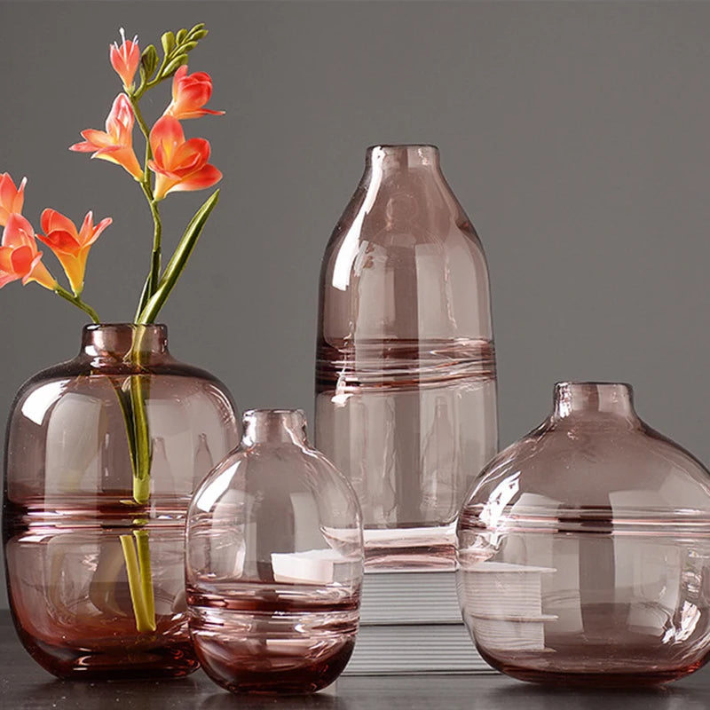 Szklane rzemiosło Kreatywne niebieskie hydroponiczne suszone wazon wazon zbiór ozdobnych dekoracji wazonu gospodarstwa domowego