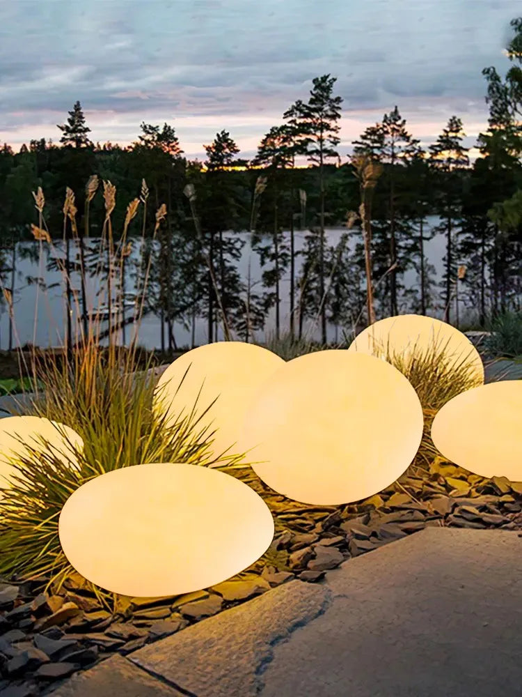 LED açık su geçirmez çim lambası güneş taş ışıkları villa bahçe avlusu peyzaj lambası simülasyon çakıl lambası ip65