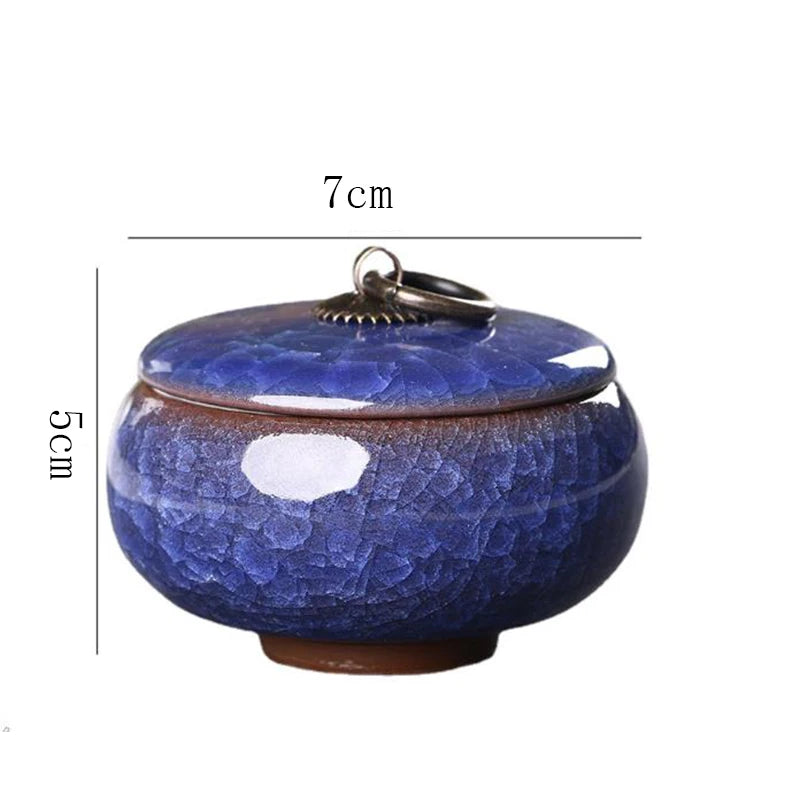 Moderne Farbe Cracked Keramik versiegelter Lagertank Reise tragbarer Tee Caddy Tee Set Halskette Ring Schmuck Aufbewahrung Kiste Home Decor