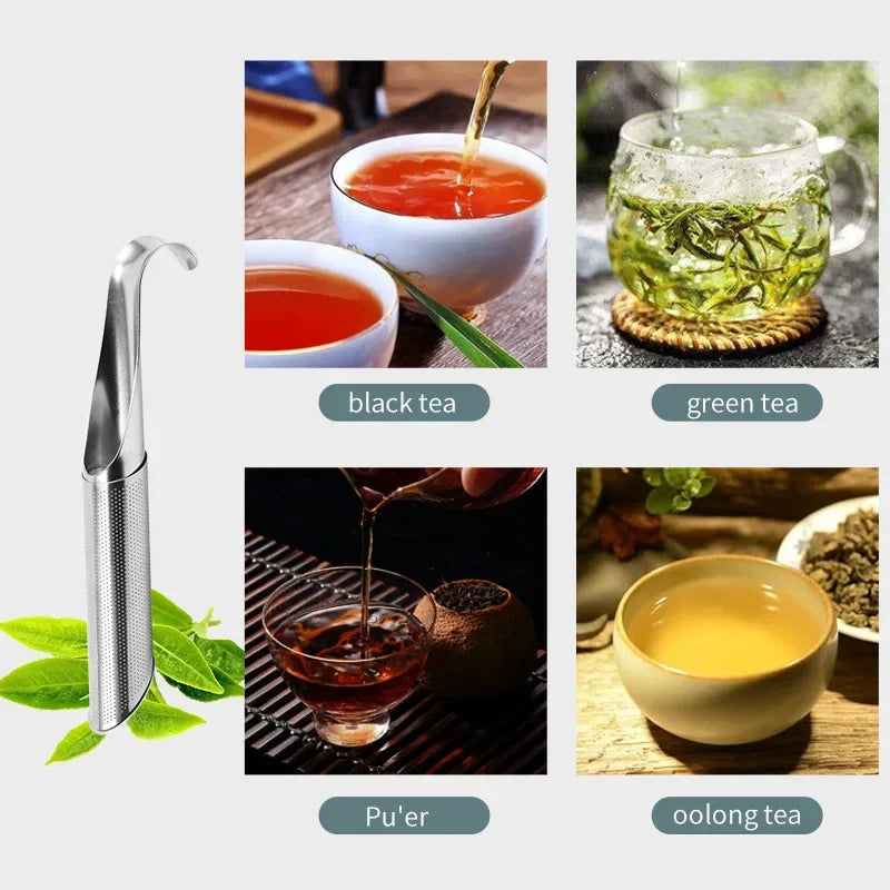 Filtre de thé en acier inoxydable Type de type pipe Type d'écrasion de thé à thé de fabrication